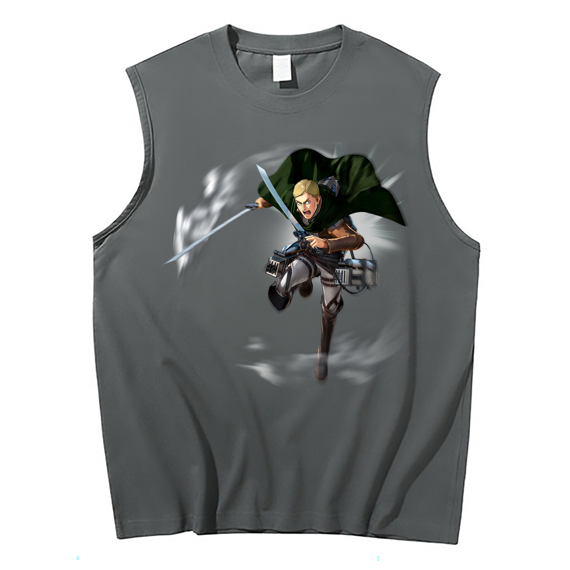 （画像用） 進撃の巨人 エルヴィン・スミス Attack on Titan Erwin Smith コットン100％タンクトップ（フロントプリント）